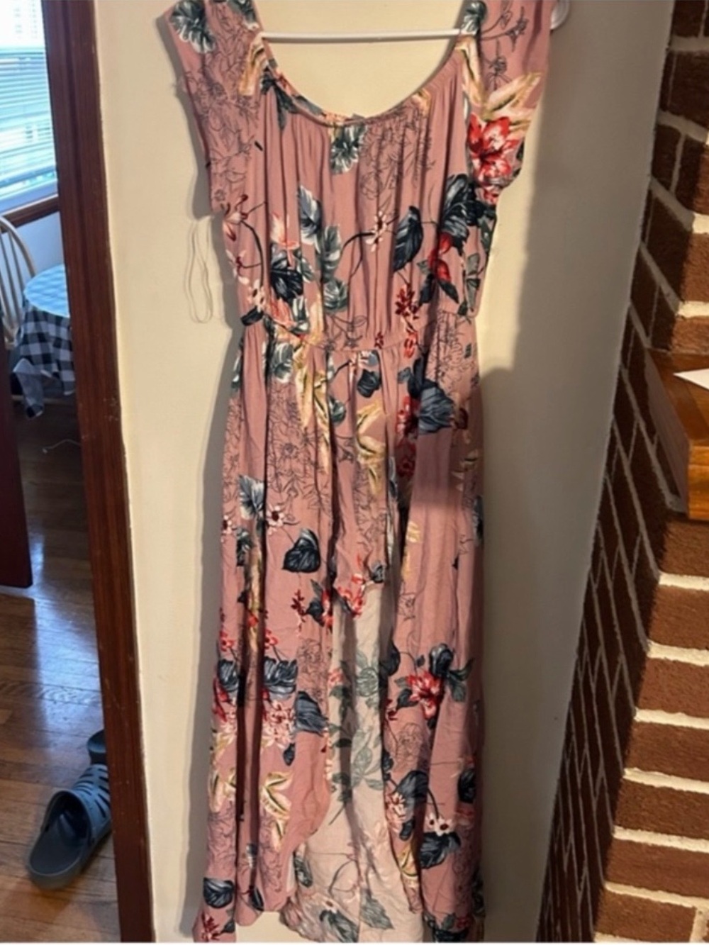 Iris Size Large Pink Floral Jumpsuit with Waist Tie